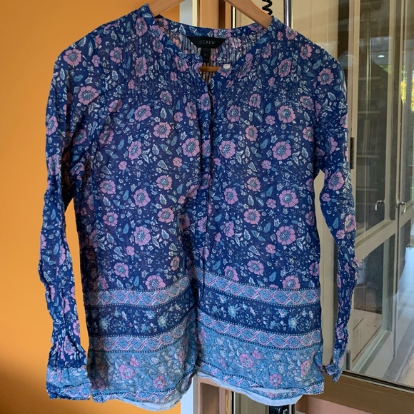 J. Crew super fine cotton shirt w floral print - Picture 4 of 6